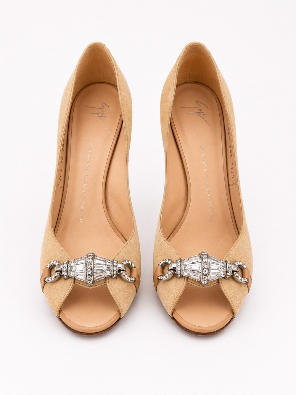 Giuseppe Zanotti Suede Peep-Toe Stiletto Heels – Made in Italy IT 38.5 Fits US 8